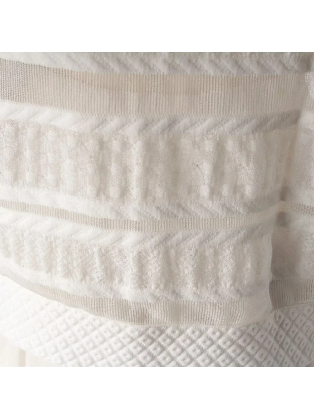 ★SOLD★ Chanel Cotton Lace Mesh Coco Button Blouse White 38 - Picture 8 of 10